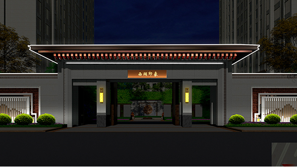 河南省開(kāi)封市西湖印象售樓部外墻亮化